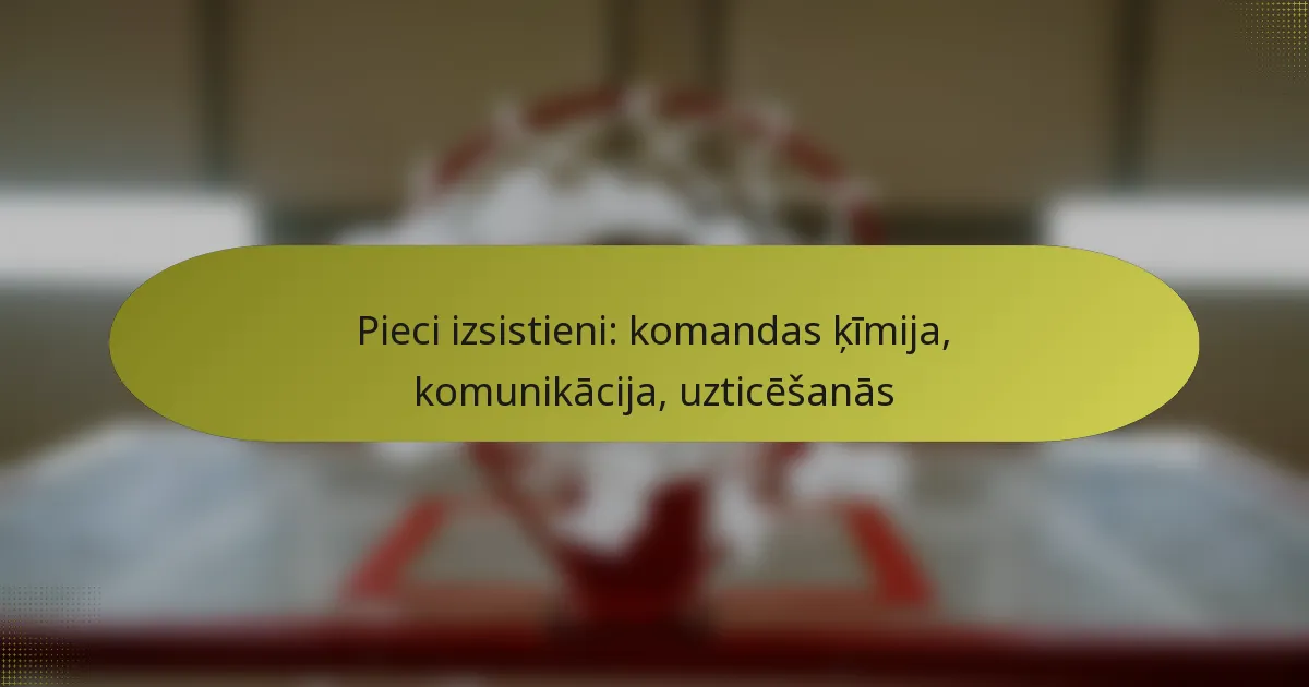 Pieci izsistieni: komandas ķīmija, komunikācija, uzticēšanās
