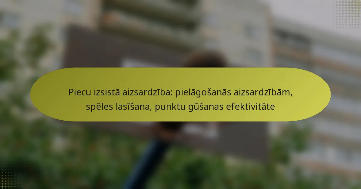 Piecu izsistā aizsardzība: pielāgošanās aizsardzībām, spēles lasīšana, punktu gūšanas efektivitāte