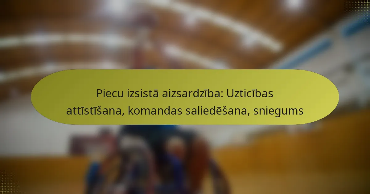 Piecu izsistā aizsardzība: Uzticības attīstīšana, komandas saliedēšana, sniegums