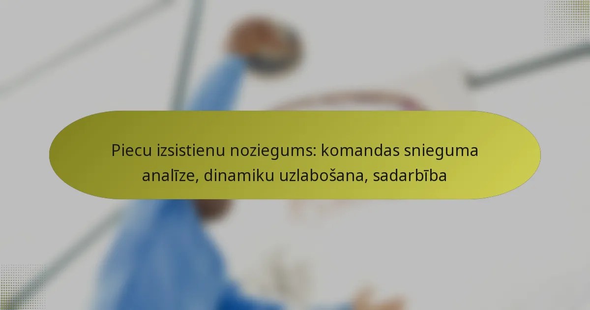 Piecu izsistienu noziegums: komandas snieguma analīze, dinamiku uzlabošana, sadarbība