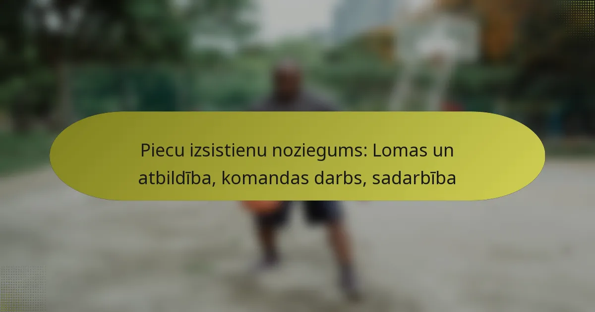 Piecu izsistienu noziegums: Lomas un atbildība, komandas darbs, sadarbība