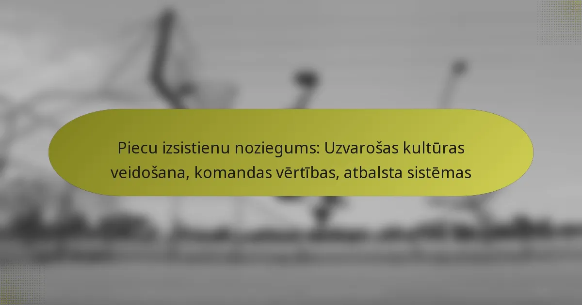 Piecu izsistienu noziegums: Uzvarošas kultūras veidošana, komandas vērtības, atbalsta sistēmas