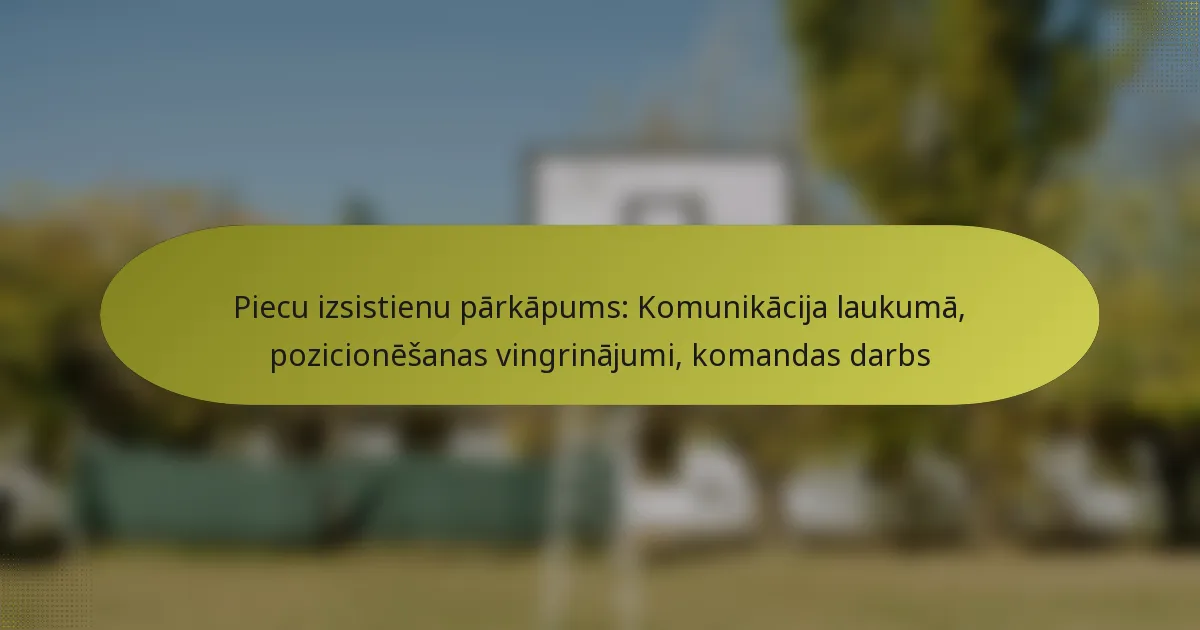 Piecu izsistienu pārkāpums: Komunikācija laukumā, pozicionēšanas vingrinājumi, komandas darbs