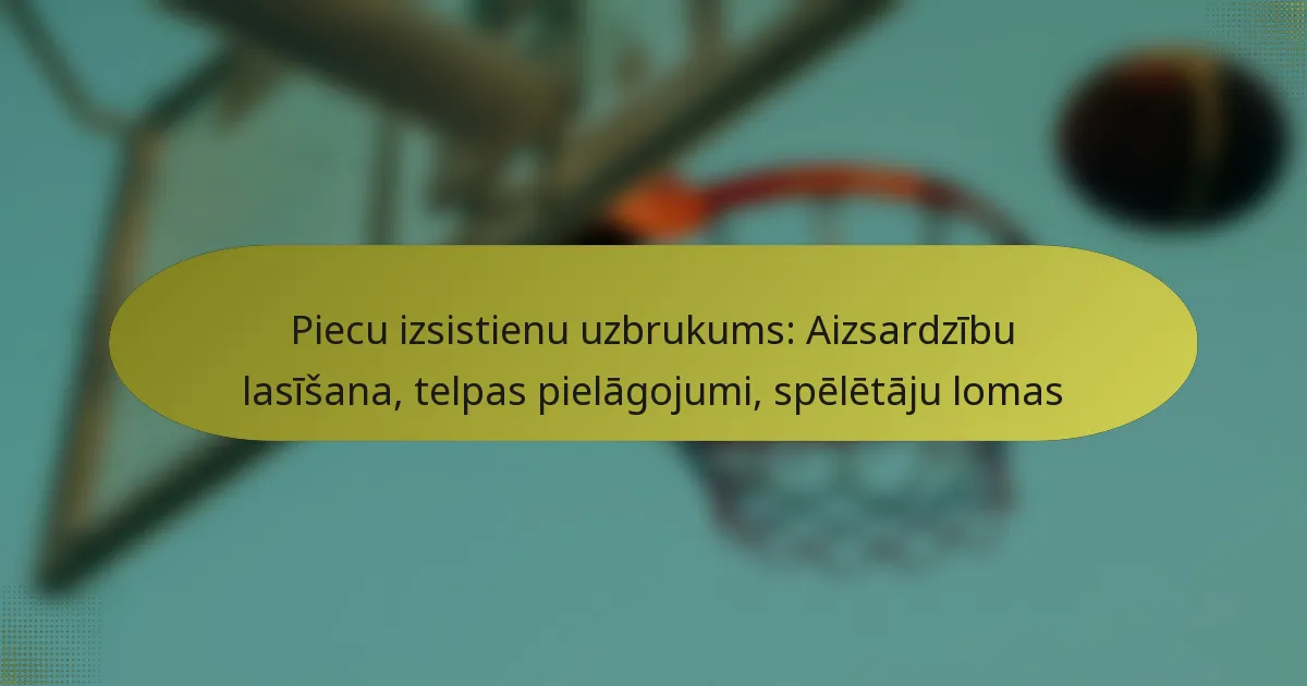Piecu izsistienu uzbrukums: Aizsardzību lasīšana, telpas pielāgojumi, spēlētāju lomas