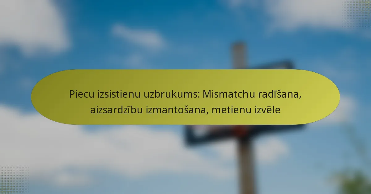 Piecu izsistienu uzbrukums: Mismatchu radīšana, aizsardzību izmantošana, metienu izvēle