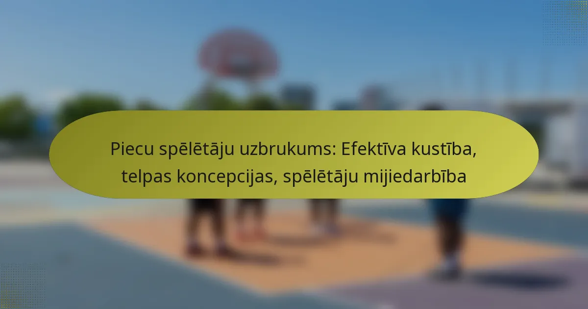 Piecu spēlētāju uzbrukums: Efektīva kustība, telpas koncepcijas, spēlētāju mijiedarbība
