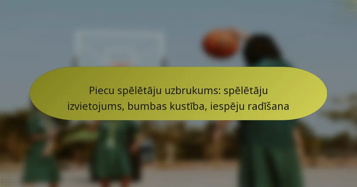 Piecu spēlētāju uzbrukums: spēlētāju izvietojums, bumbas kustība, iespēju radīšana