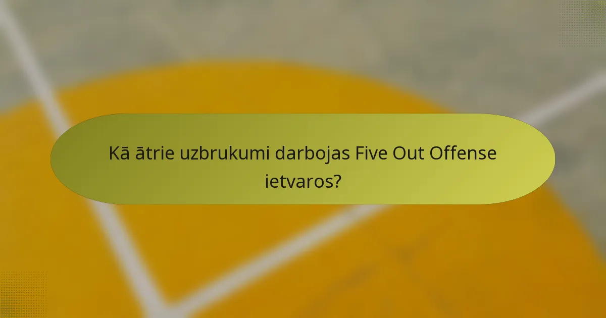 Kā ātrie uzbrukumi darbojas Five Out Offense ietvaros?
