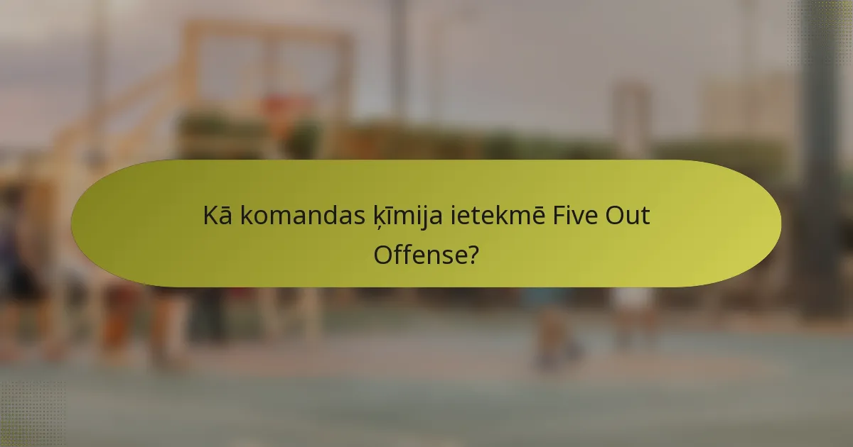 Kā komandas ķīmija ietekmē Five Out Offense?
