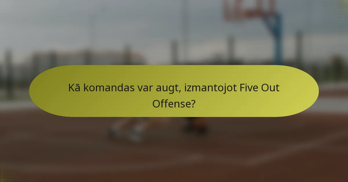 Kā komandas var augt, izmantojot Five Out Offense?