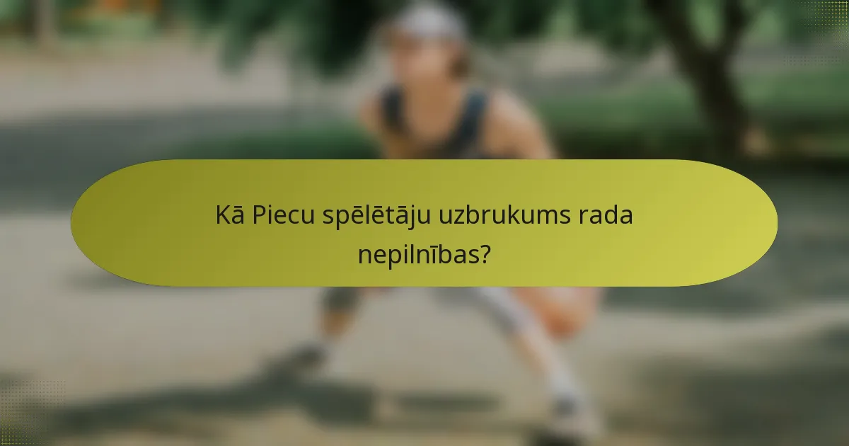 Kā Piecu spēlētāju uzbrukums rada nepilnības?