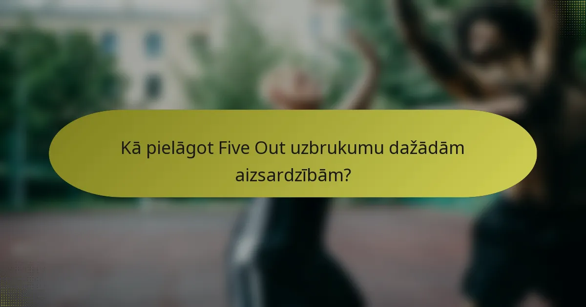 Kā pielāgot Five Out uzbrukumu dažādām aizsardzībām?