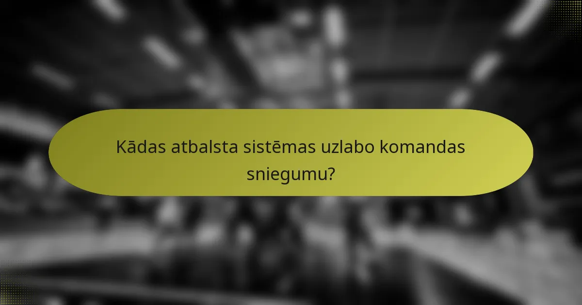 Kādas atbalsta sistēmas uzlabo komandas sniegumu?