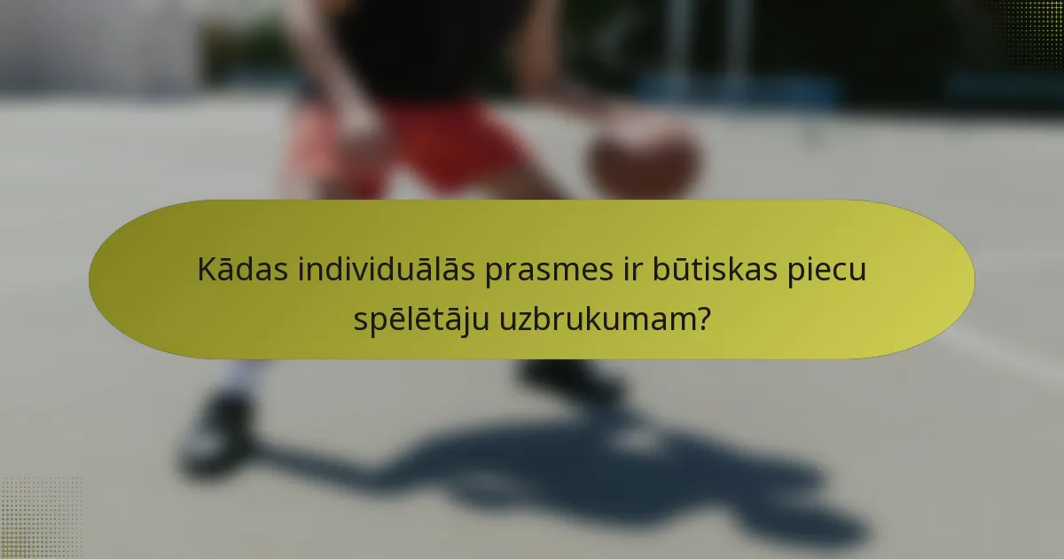 Kādas individuālās prasmes ir būtiskas piecu spēlētāju uzbrukumam?