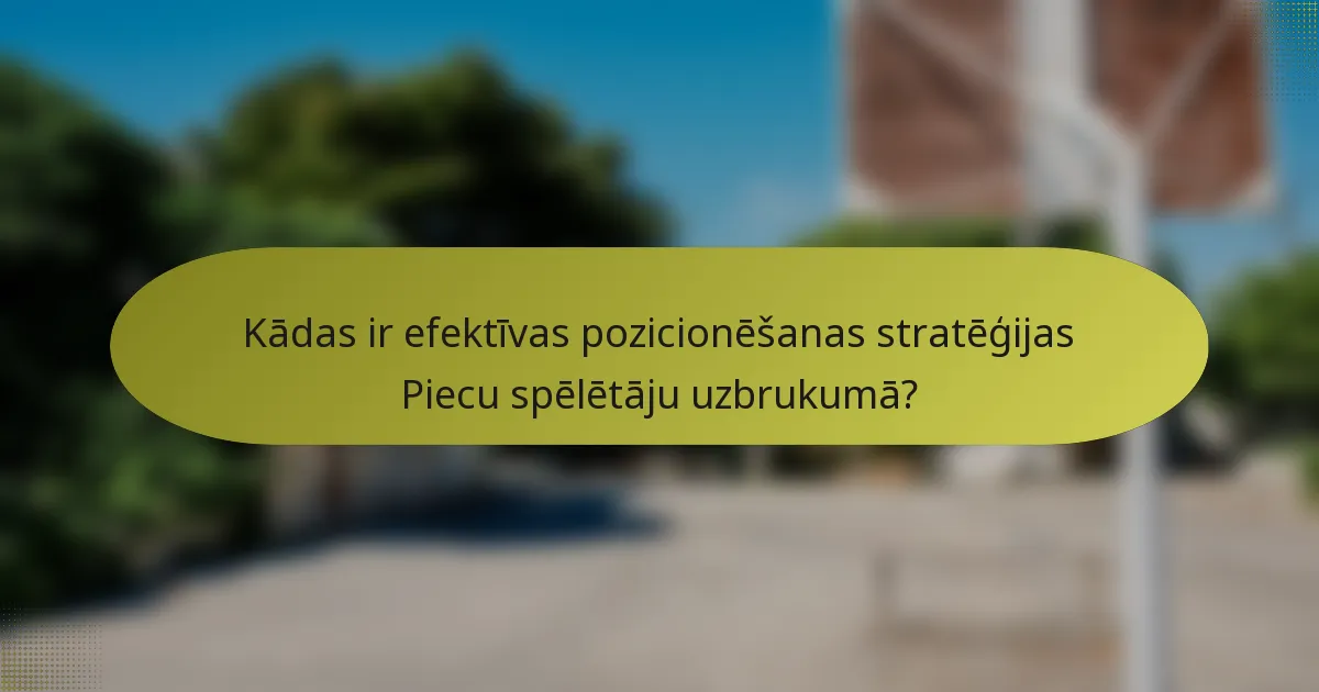 Kādas ir efektīvas pozicionēšanas stratēģijas Piecu spēlētāju uzbrukumā?