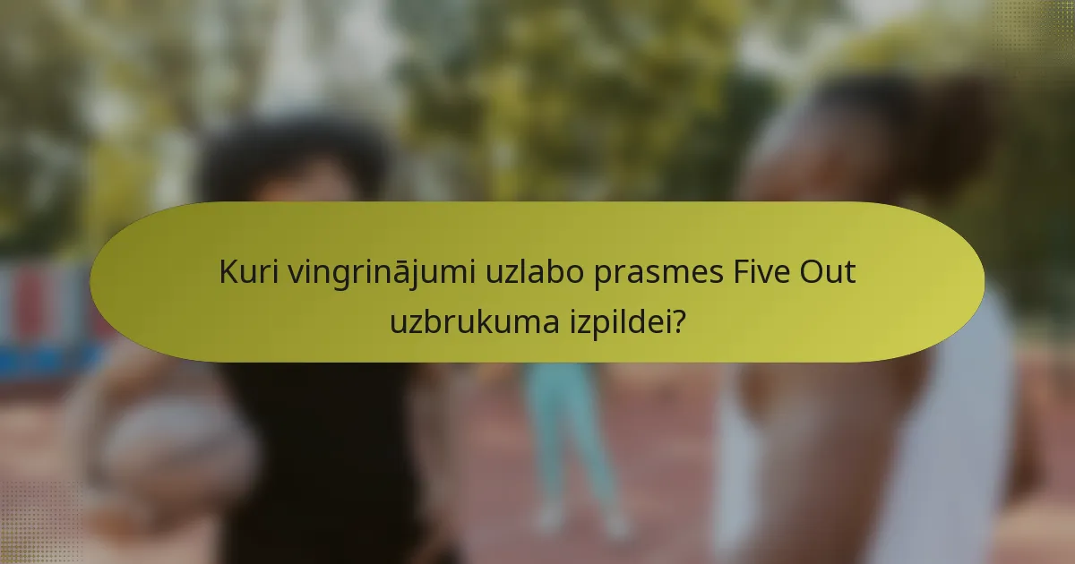 Kuri vingrinājumi uzlabo prasmes Five Out uzbrukuma izpildei?